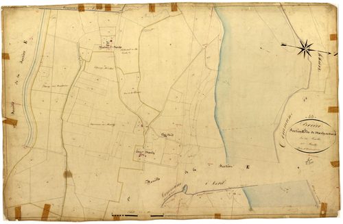 Decize, cadastre ancien : plan parcellaire de la section E dite de Marly et Crécy, feuille 2