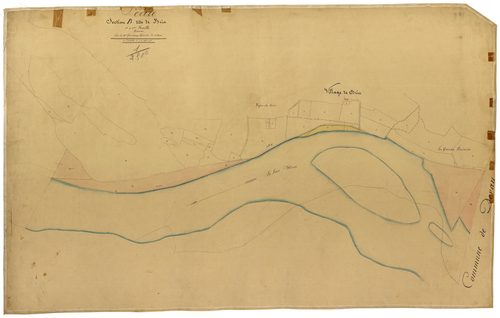 Decize, cadastre ancien : plan parcellaire de la section B dite de Brin, feuilles 1 et 2, annexe