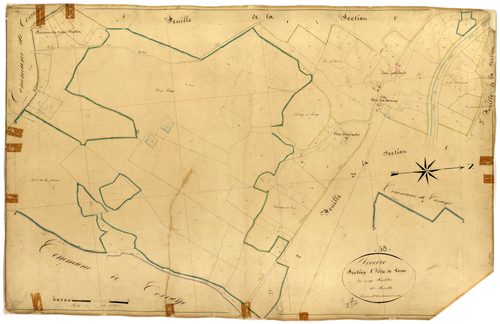 Decize, cadastre ancien : plan parcellaire de la section C dite de Tort, feuille 3