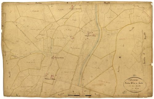 Decize, cadastre ancien : plan parcellaire de la section D dite de Saulx, feuille 1