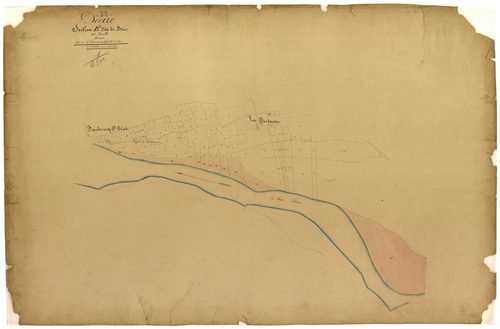 Decize, cadastre ancien : plan parcellaire de la section B dite de Brin, feuille 2, annexe
