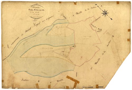 Decize, cadastre ancien : plan parcellaire de la section A dite de la Ville, feuille 2