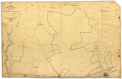 Decize, cadastre ancien : plan parcellaire de la section E dite de Marly et Crécy, feuille 4
