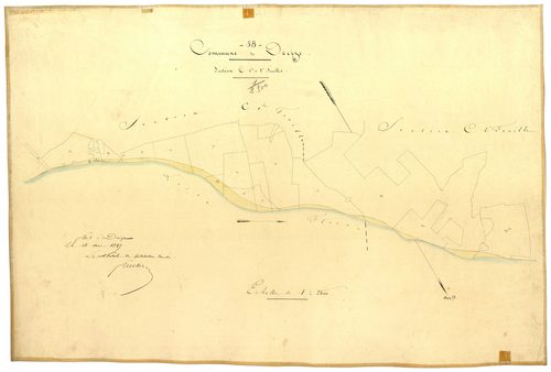 Decize, cadastre ancien : plan parcellaire de la section C dite de Tort, feuilles 1 et 2, annexe 2