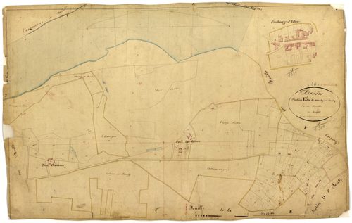 Decize, cadastre ancien : plan parcellaire de la section E dite de Marly et Crécy, feuille 1