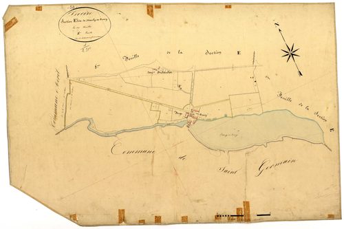 Decize, cadastre ancien : plan parcellaire de la section E dite de Marly et Crécy, feuille 5