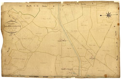 Decize, cadastre ancien : plan parcellaire de la section E dite de Marly et Crécy, feuille 3