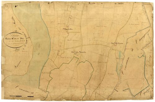 Decize, cadastre ancien : plan parcellaire de la section B dite de Brin, feuille 1