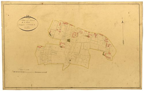 Devay, cadastre ancien : plan parcellaire de la section A dite des Brosses, feuille 3, développement