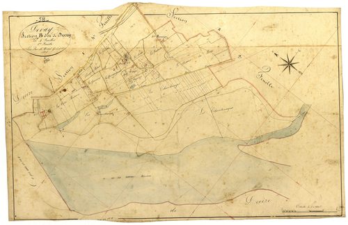 Devay, cadastre ancien : plan parcellaire de la section B dite de Devay, feuille 1