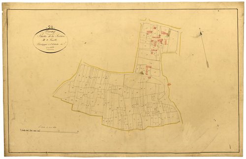 Devay, cadastre ancien : plan parcellaire de la section B dite de Devay, feuille 2, développement