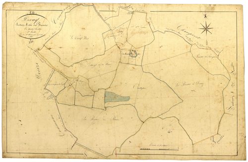 Devay, cadastre ancien : plan parcellaire de la section A dite des Brosses, feuille 1