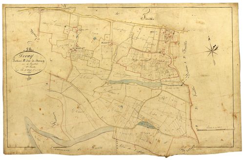 Devay, cadastre ancien : plan parcellaire de la section B dite de Devay, feuille 2