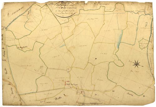 Diennes-Aubigny, cadastre ancien : plan parcellaire de la section I dite d'Avril-les-Loups, feuille 1