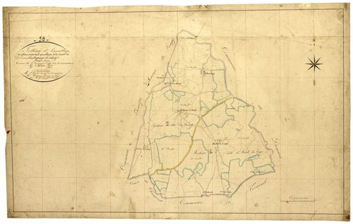 Diennes-Aubigny, cadastre ancien : tableau d'assemblage d' Aubigny-Le-Chétif