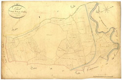 Dirol, cadastre ancien : plan parcellaire de la section A dite de Châtillon, feuille 2