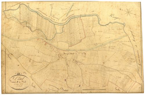 Dirol, cadastre ancien : plan parcellaire de la section B dite de Dirol, feuille 1