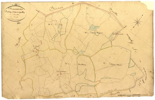 Dommartin, cadastre ancien : plan parcellaire de la section C dite du Pavillon, feuille 2