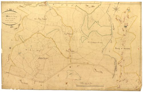 Dommartin, cadastre ancien : plan parcellaire de la section B dite du Bourg, feuille 2