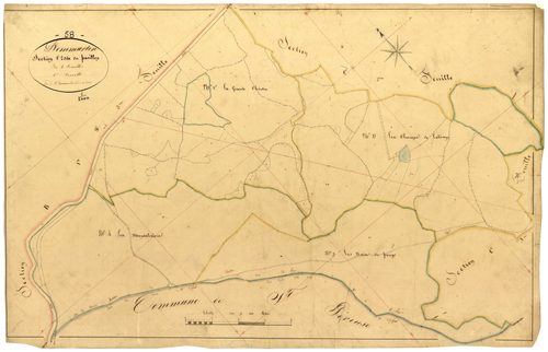 Dommartin, cadastre ancien : plan parcellaire de la section C dite du Pavillon, feuille 1