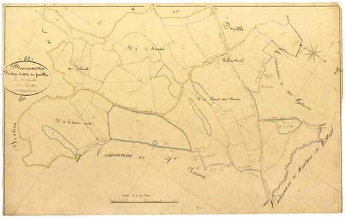 Dommartin, cadastre ancien : plan parcellaire de la section C dite du Pavillon, feuille 3