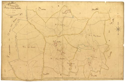 Dommartin, cadastre ancien : plan parcellaire de la section A dite de l'Huy Rebeillard, feuille 2