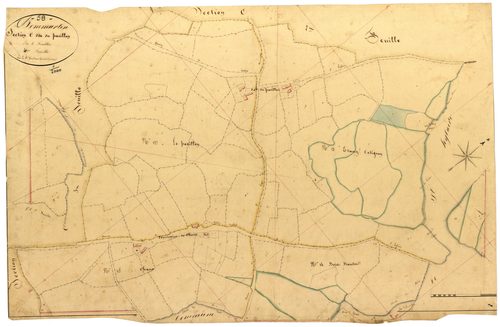 Dommartin, cadastre ancien : plan parcellaire de la section C dite du Pavillon, feuille 4