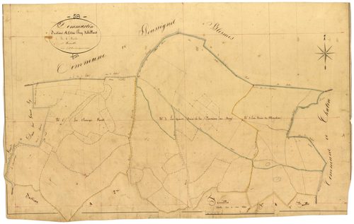 Dommartin, cadastre ancien : plan parcellaire de la section A dite de l'Huy Rebeillard, feuille 1