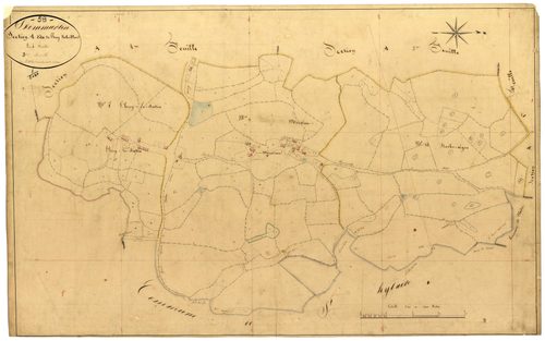 Dommartin, cadastre ancien : plan parcellaire de la section A dite de l'Huy Rebeillard, feuille 3