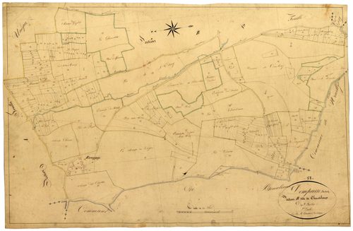 Dompierre-sur-Héry, cadastre ancien : plan parcellaire de la section B dite de Chanteloup, feuille 2