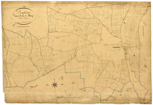 Dompierre-sur-Héry, cadastre ancien : plan parcellaire de la section A dite du Bourg
