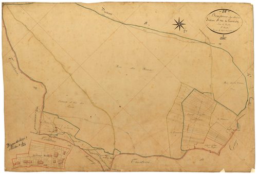 Dompierre-sur-Nièvre, cadastre ancien : plan parcellaire de la section B dite de Fontaraby, feuille 3