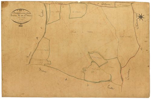 Dompierre-sur-Nièvre, cadastre ancien : plan parcellaire de la section A dite de Vilaine, feuille 1