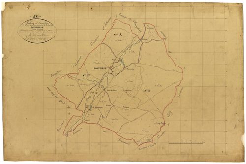 Dompierre-sur-Nièvre, cadastre ancien : tableau d'assemblage