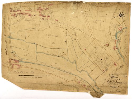 Donzy, cadastre ancien : plan parcellaire de la section F dite de la Ville, feuille 2