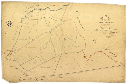 Donzy, cadastre ancien : plan parcellaire de la section C dite de Châtre et Chassenet, feuille 4