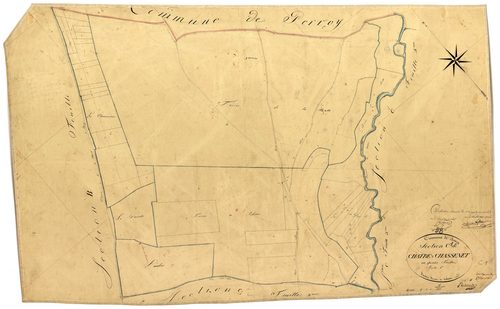 Donzy, cadastre ancien : plan parcellaire de la section C dite de Châtre et Chassenet, feuille 1