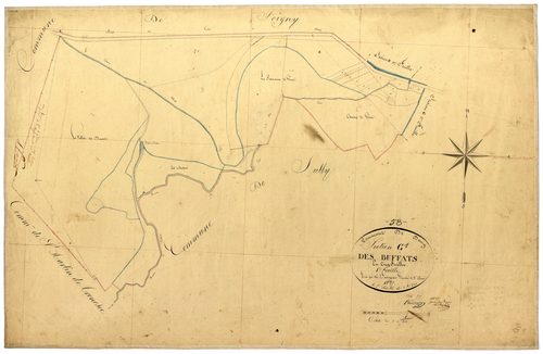 Donzy, cadastre ancien : plan parcellaire de la section G dite des Buffats, feuille 1