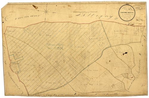 Donzy, cadastre ancien : plan parcellaire de la section A dite de la Grande Brosse, feuille 2