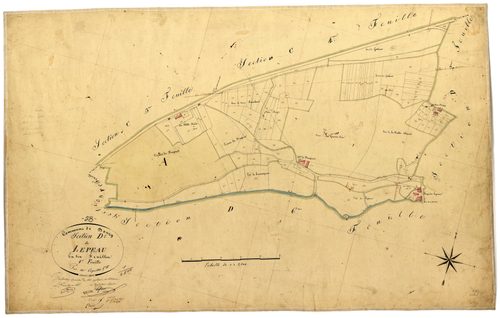 Donzy, cadastre ancien : plan parcellaire de la section D dite de Lépeau, feuille 1