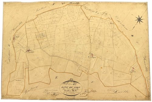 Donzy, cadastre ancien : plan parcellaire de la section E dite de Liot, feuille 2
