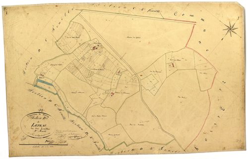 Donzy, cadastre ancien : plan parcellaire de la section D dite de Lépeau, feuille 2