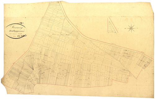 Dornecy, cadastre ancien : plan parcellaire de la section B dite de Vauxfilloux, feuille 2, développement 2