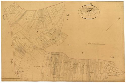 Dornecy, cadastre ancien : plan parcellaire de la section A dite des Bidaux, feuille 1, développement