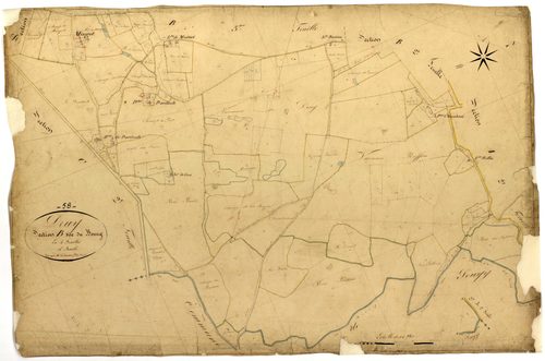 Druy-Parigny, cadastre ancien : plan parcellaire de la section B dite du Bourg, feuille 4