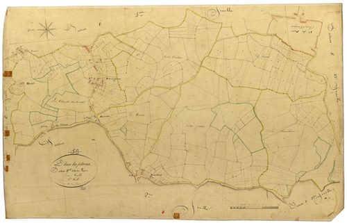 Dun-les-Places, cadastre ancien : plan parcellaire de la section E dite du Parc, feuille 6