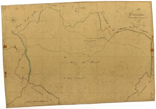 Dun-les-Places, cadastre ancien : plan parcellaire de la section D dite de Bornoux, feuille 6
