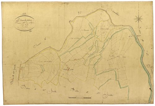 Dun-les-Places, cadastre ancien : plan parcellaire de la section E dite du Parc, feuille 7