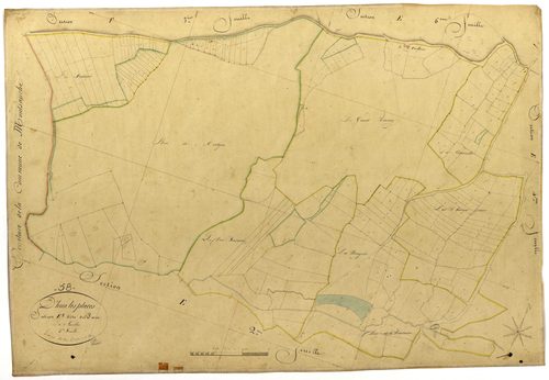 Dun-les-Places, cadastre ancien : plan parcellaire de la section E dite du Parc, feuille 1