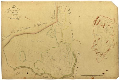 Dun-les-Places, cadastre ancien : plan parcellaire de la section D dite de Bornoux, feuille 3
